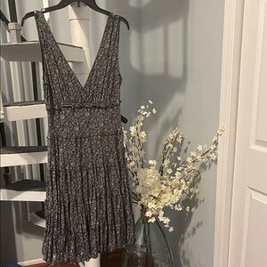 Elegant Black and White Floral Dress - Studio M